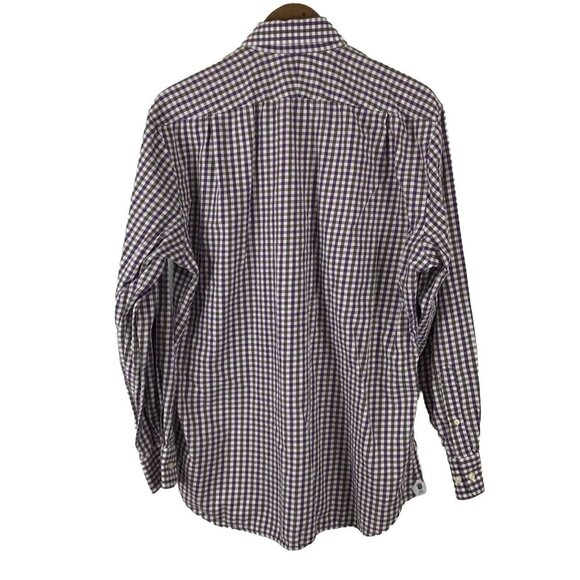 Peter Millar Shirt Mens‎ Large Button Up Long Sleeves Purple Check Preppy Office - Picture 3 of 9